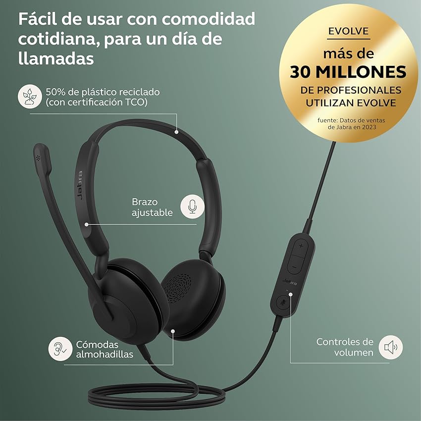 Thumbnail 1 de Jabra New Evolve 10 Auricular con micrófono y USB-A