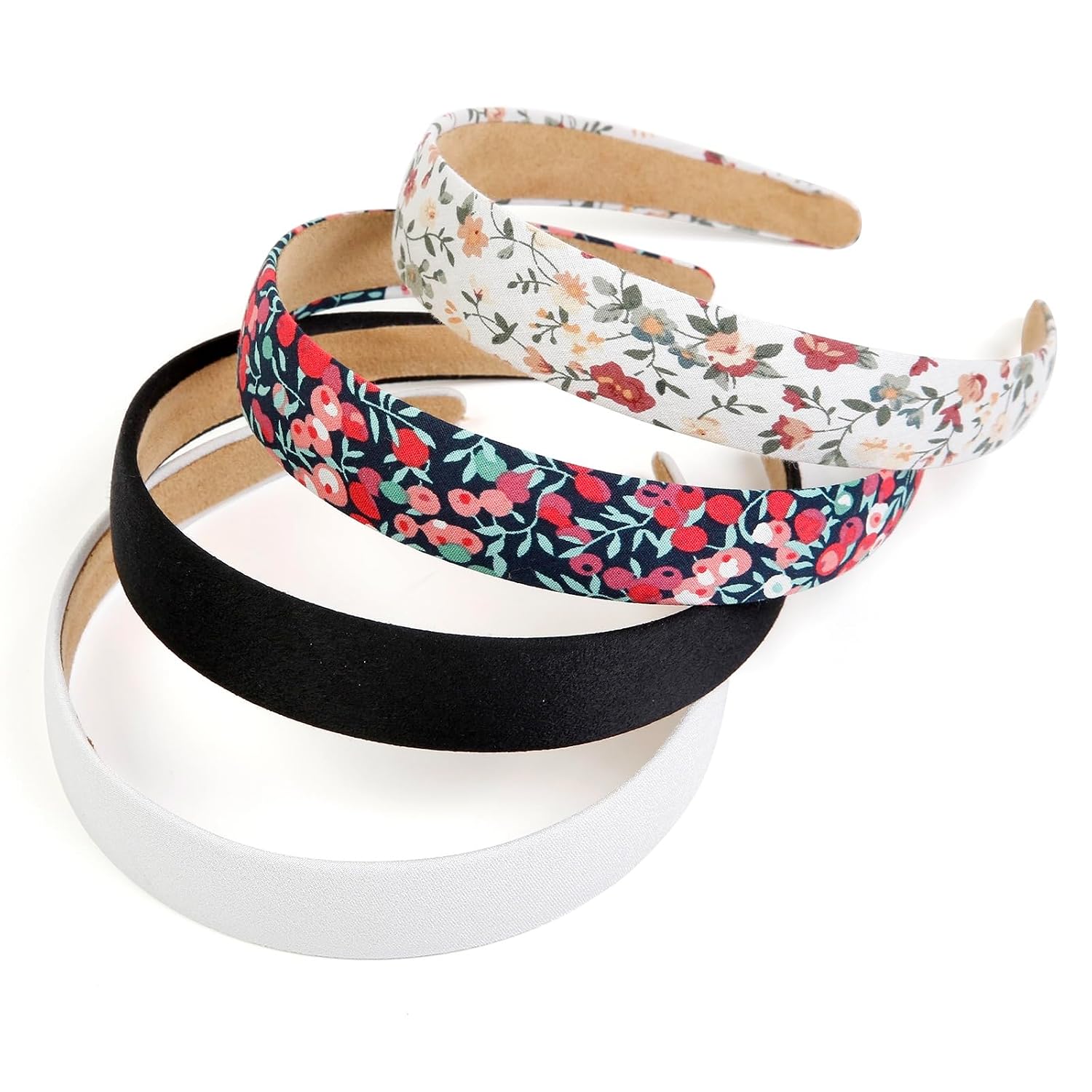 Detalle 2 de Huachi 4-Piece Women's Headband Set, 1-Inch Wide Elastic Hairbands