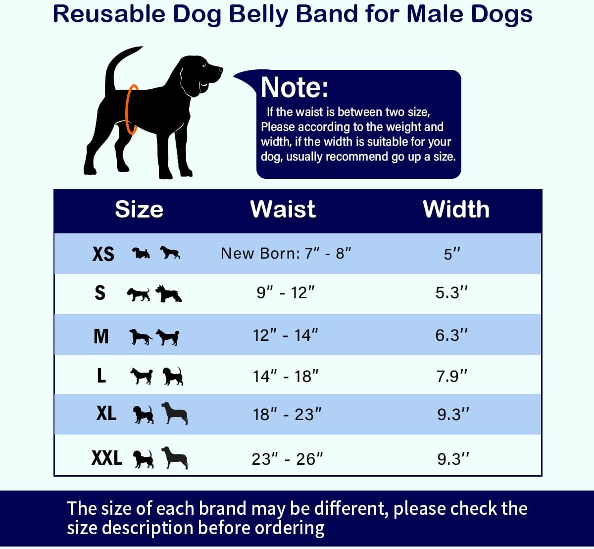 Detalle 2 de MICOOYO Belly Bands for Dogs (3-Pack) – Reusable Male Dog Nappies with Adjustable Fit