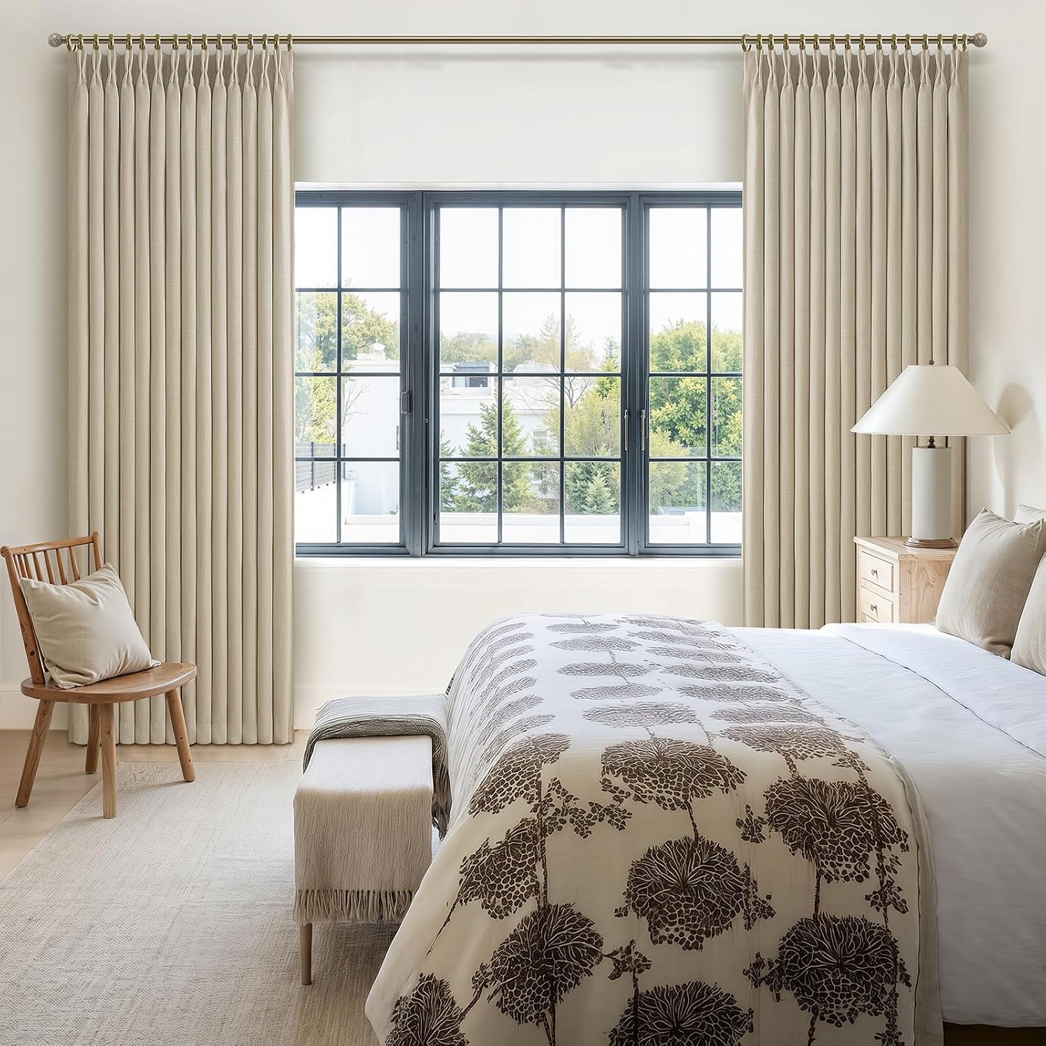 Thumbnail 6 de LuxuNap Pinch Pleated Linen Blackout Curtains, 40 x 120 in, 2 Panels