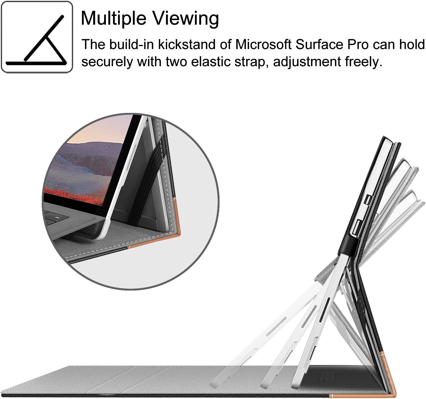 Detalle de FINTIE ECAB099US – etui do Surface Pro, kieszeń i magnetyczne zamknięcie