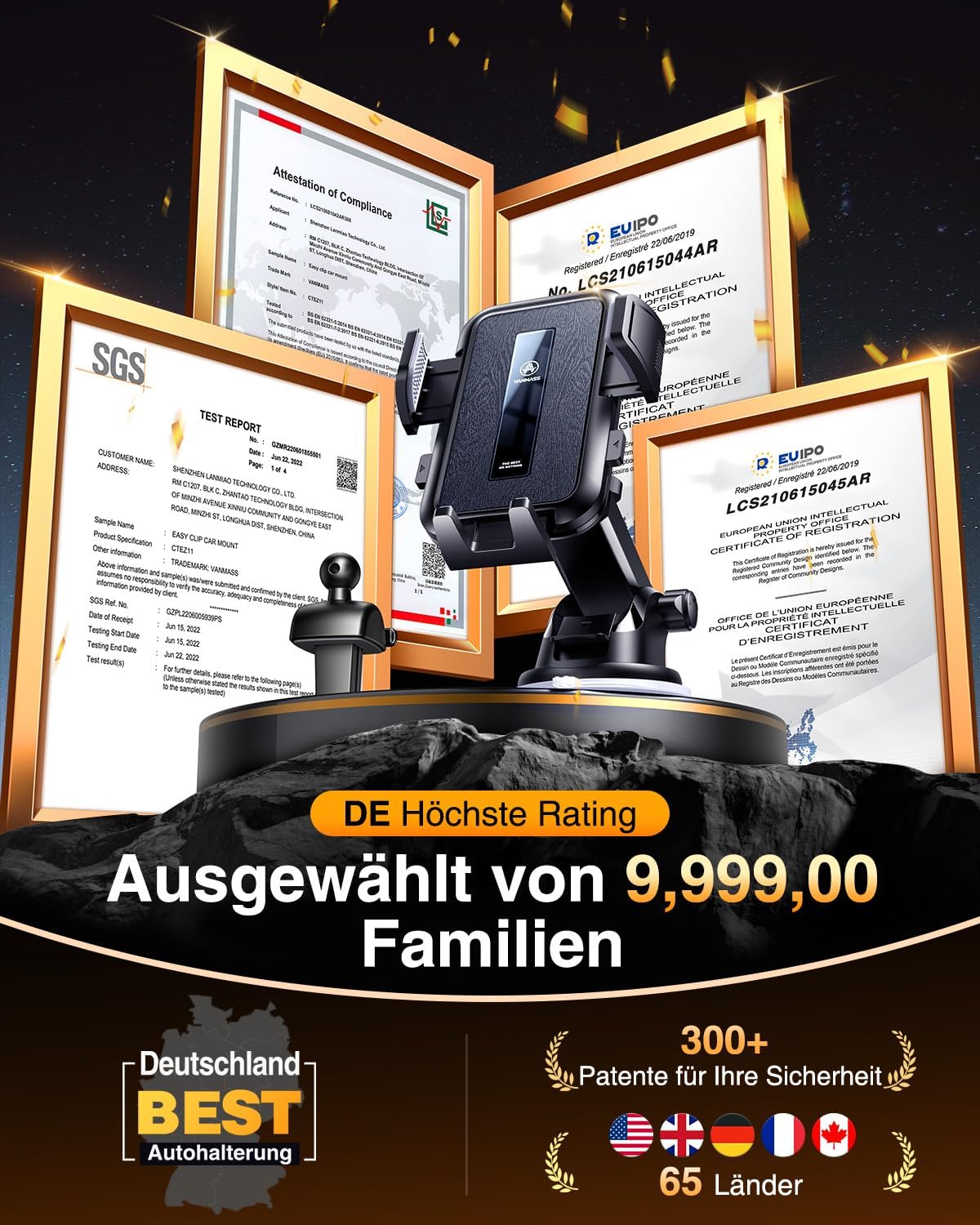 Detalle 2 de VANMASS 2026 Handyhalterung Auto 20 kg Belastung