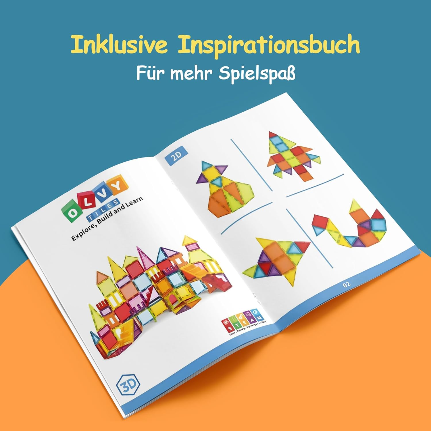 Thumbnail 4 de Olvy Magnetische Bausteine Montessori Spielzeug – 120 Magnetfliesen (ab 3 Jahren)