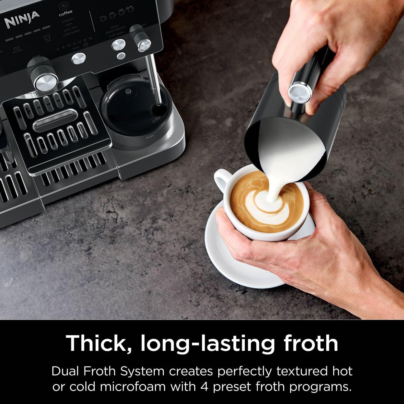 Thumbnail 5 de Ninja Luxe Premier ES601UKBK 3-in-1 Coffee Machine with Built-in Grinder & Milk Frother (Black)