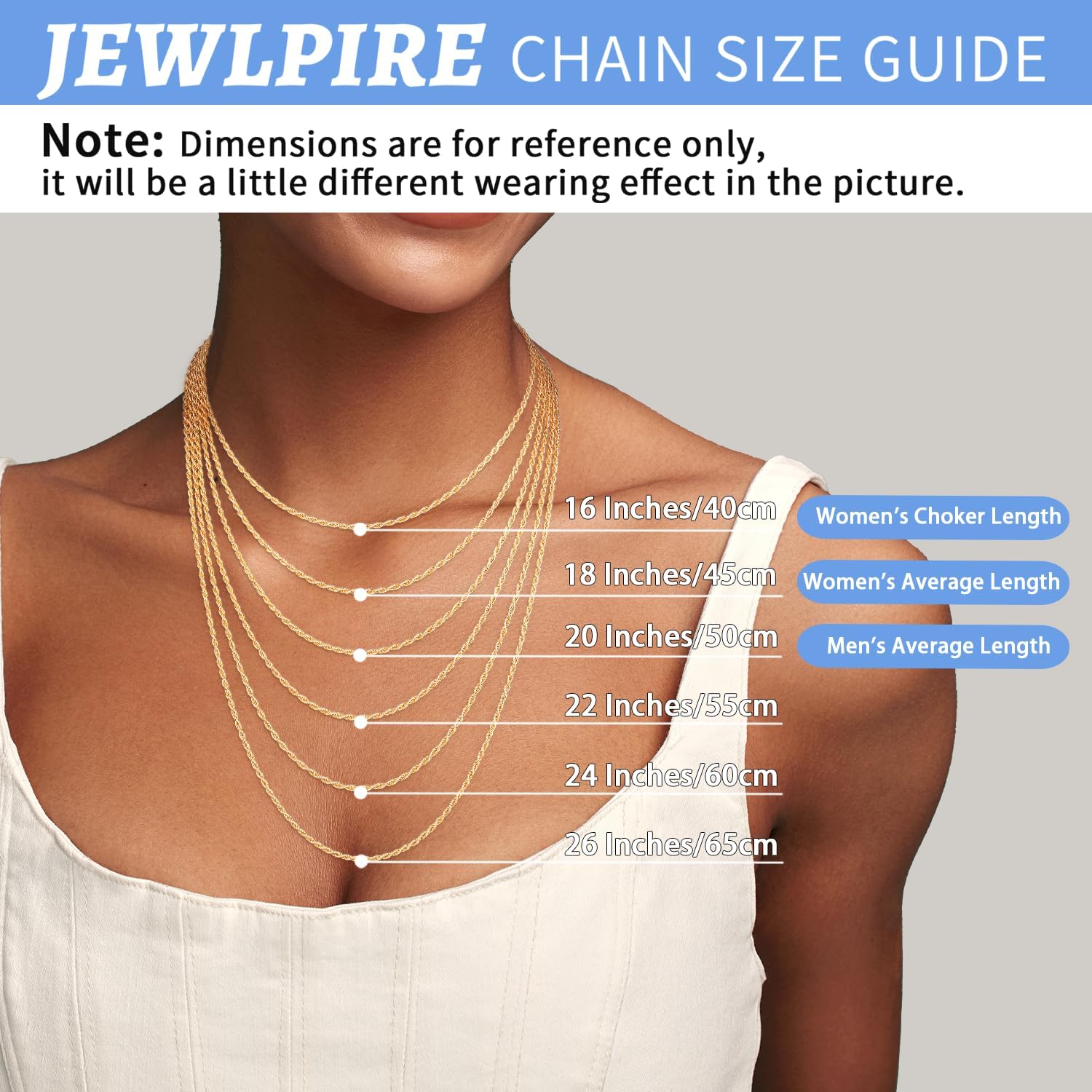 Detalle 2 de Jewlpire Rope Chain Necklace, 2mm