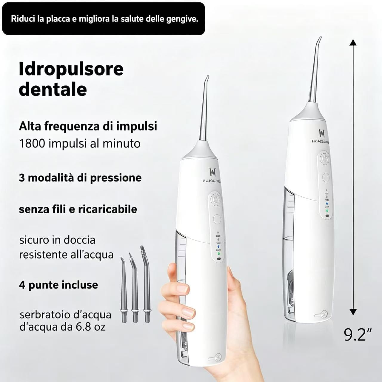 Detalle de Set pulizia orale 2‑in‑1 con spazzolino elettrico