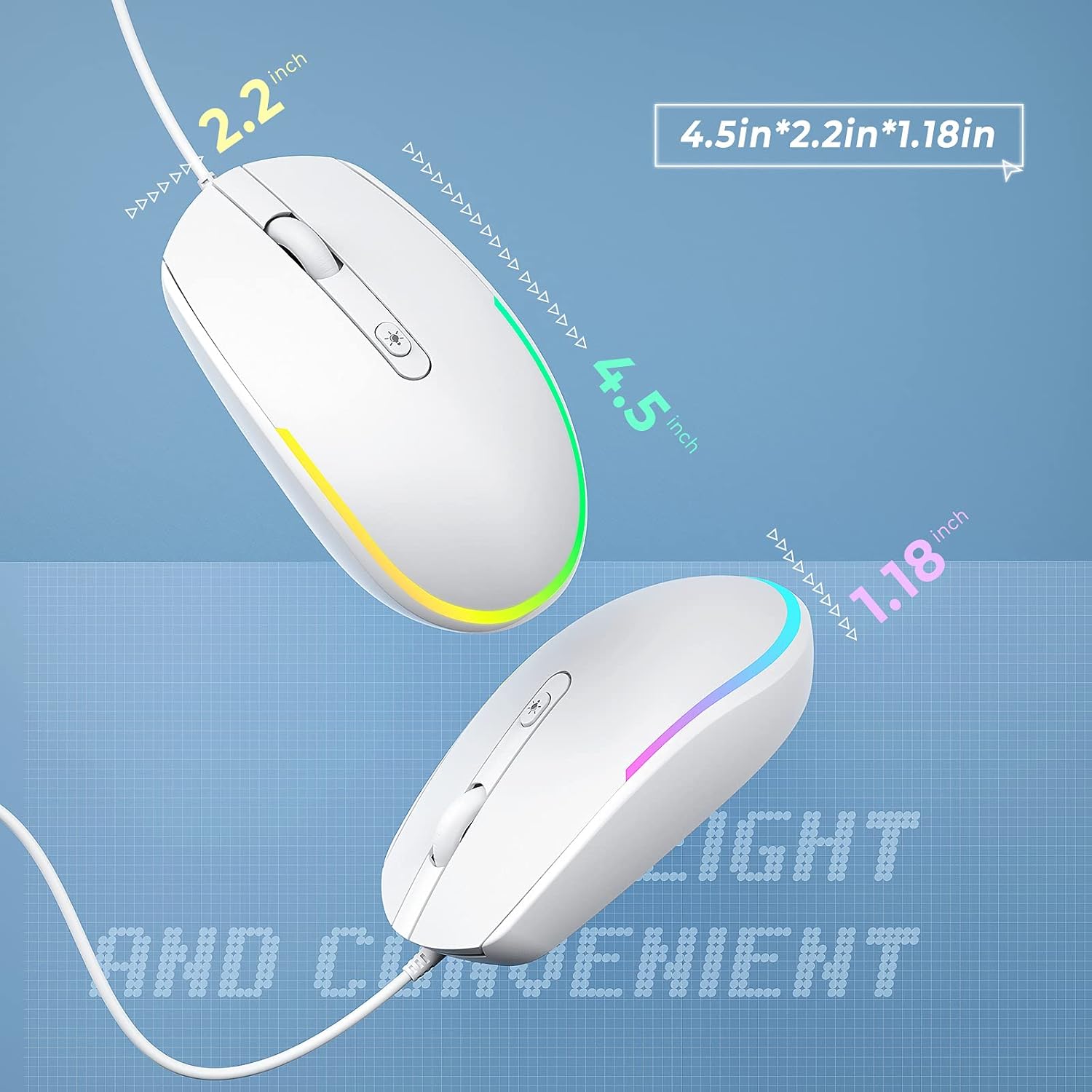 Detalle de Seenda Wired Mouse with RGB Backlight and 1.5m USB Cable