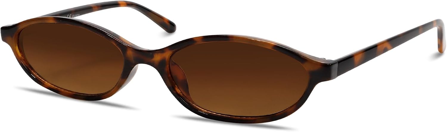 Detalle de GUVIVI Retro Oval Sunglasses for Women – Lightweight Cat Eye 90s Shades