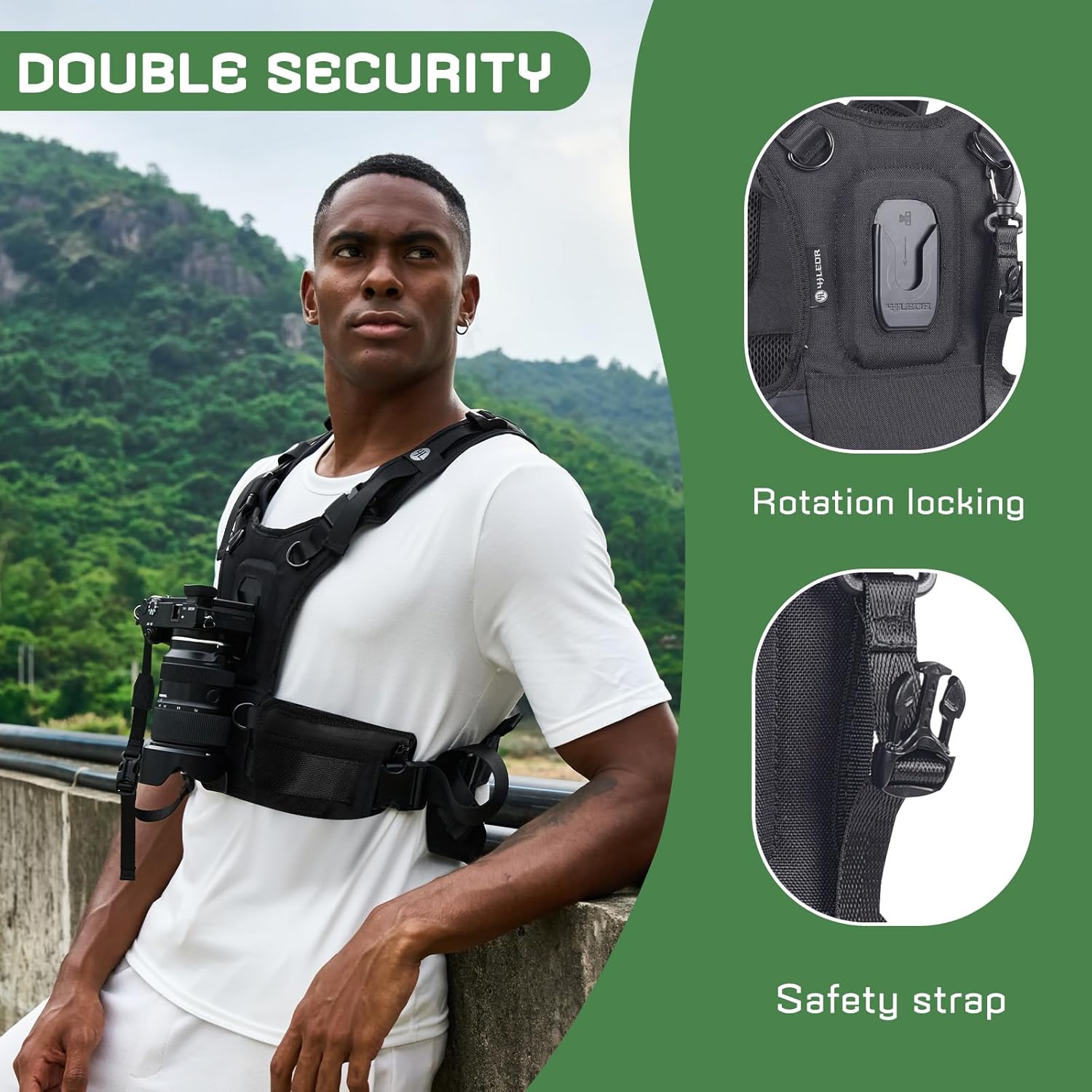 Detalle de 4J LEDR Camera Carrier Chest Harness: Rugged Chest Mount for Photographers