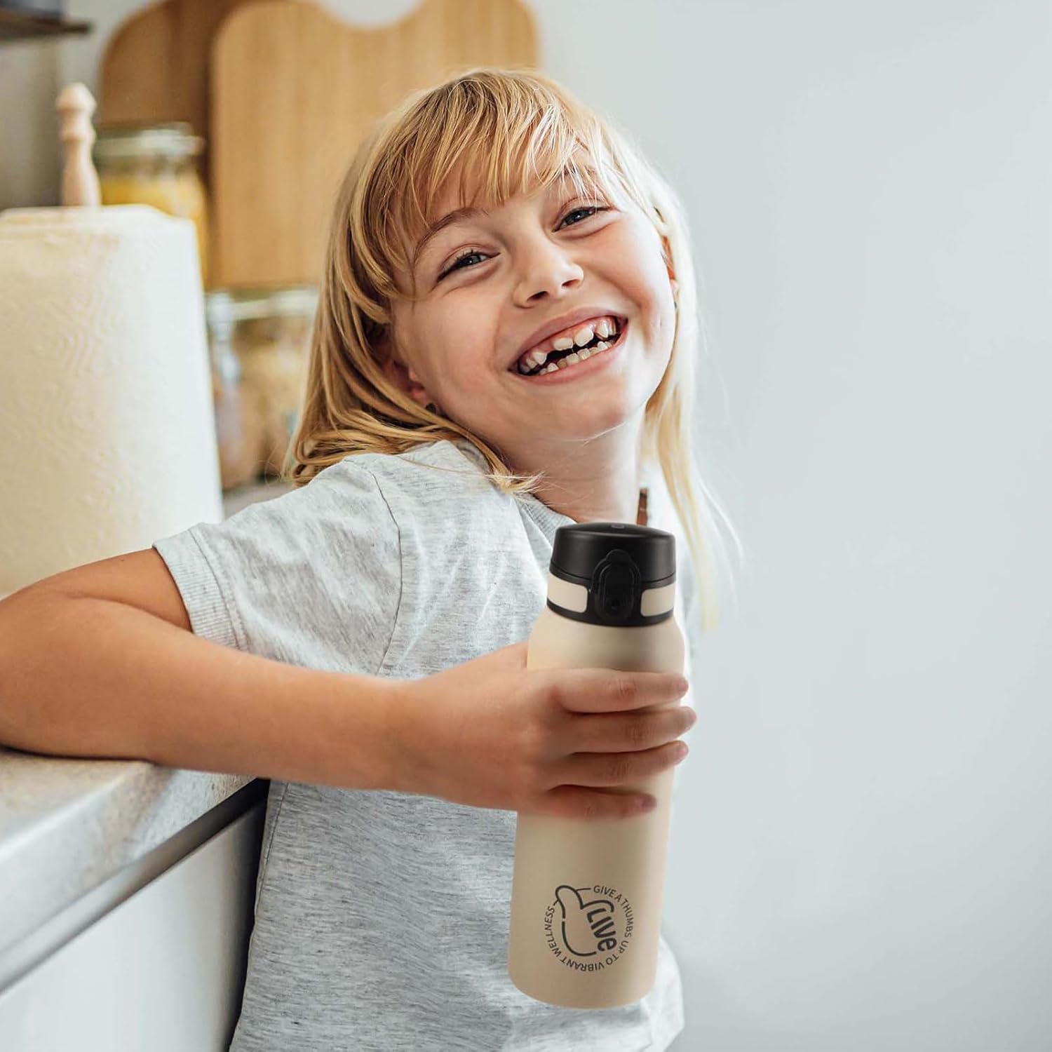 Thumbnail 6 de UZSPACE 700ml Stainless Steel Water Bottle for Kids with Handle – Leakproof, Double-Walled Insulation