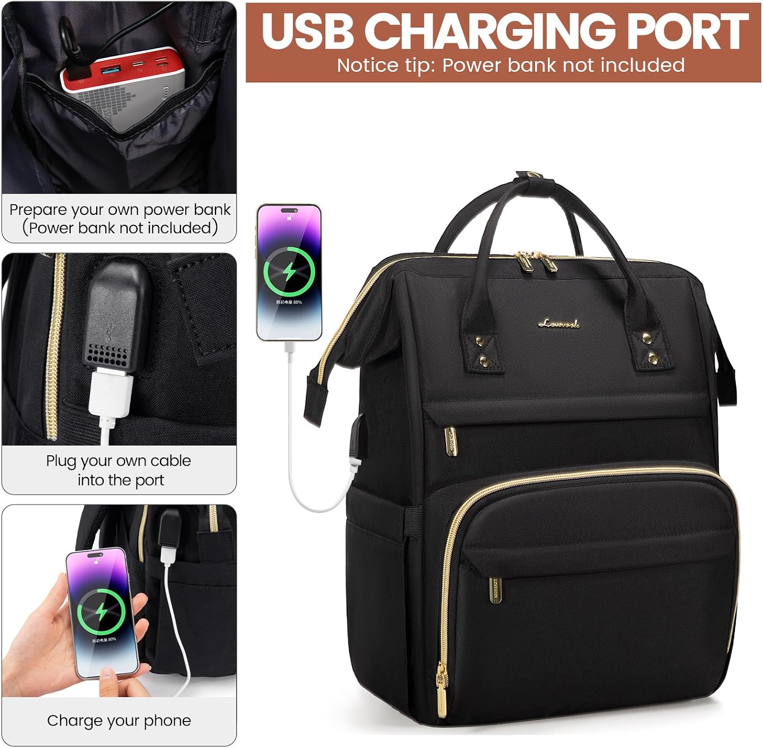 Detalle 2 de LOVEVOOK 17 Inch Laptop Backpack for Women