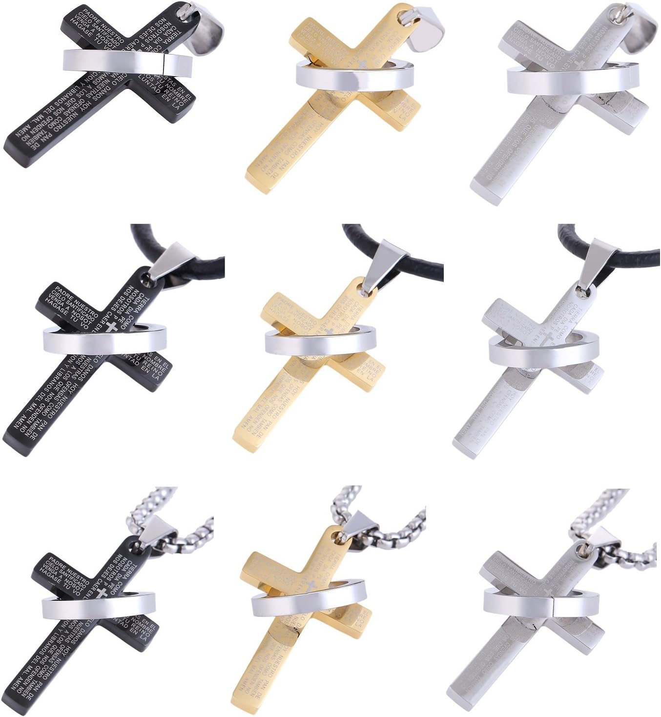 Thumbnail 3 de DonDon Collar hombre con cruz 52 cm