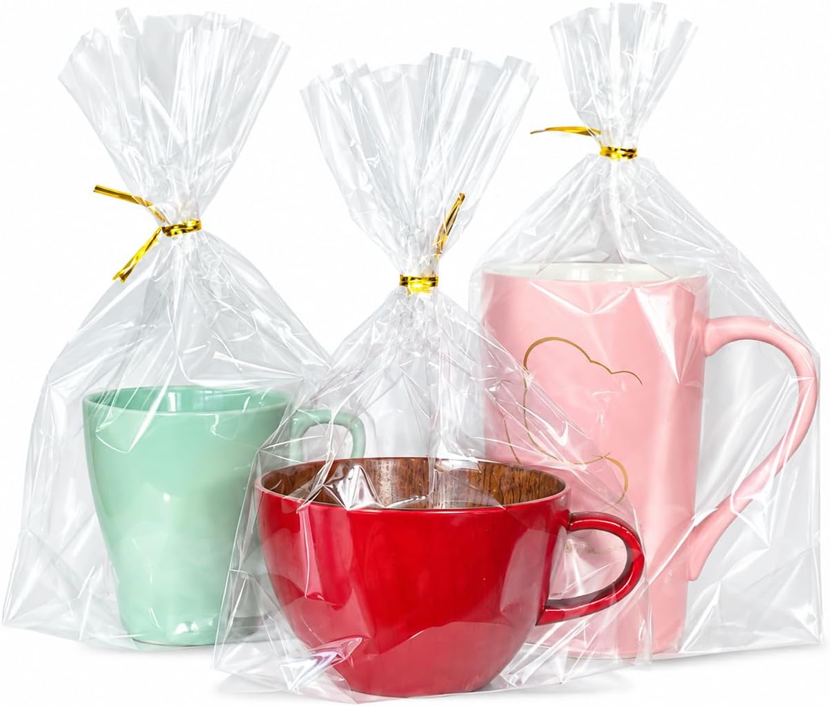 Detalle de PigPotParty 8 x 11-Inch Clear Cellophane Gift Bags, Gusseted, 50-Pack