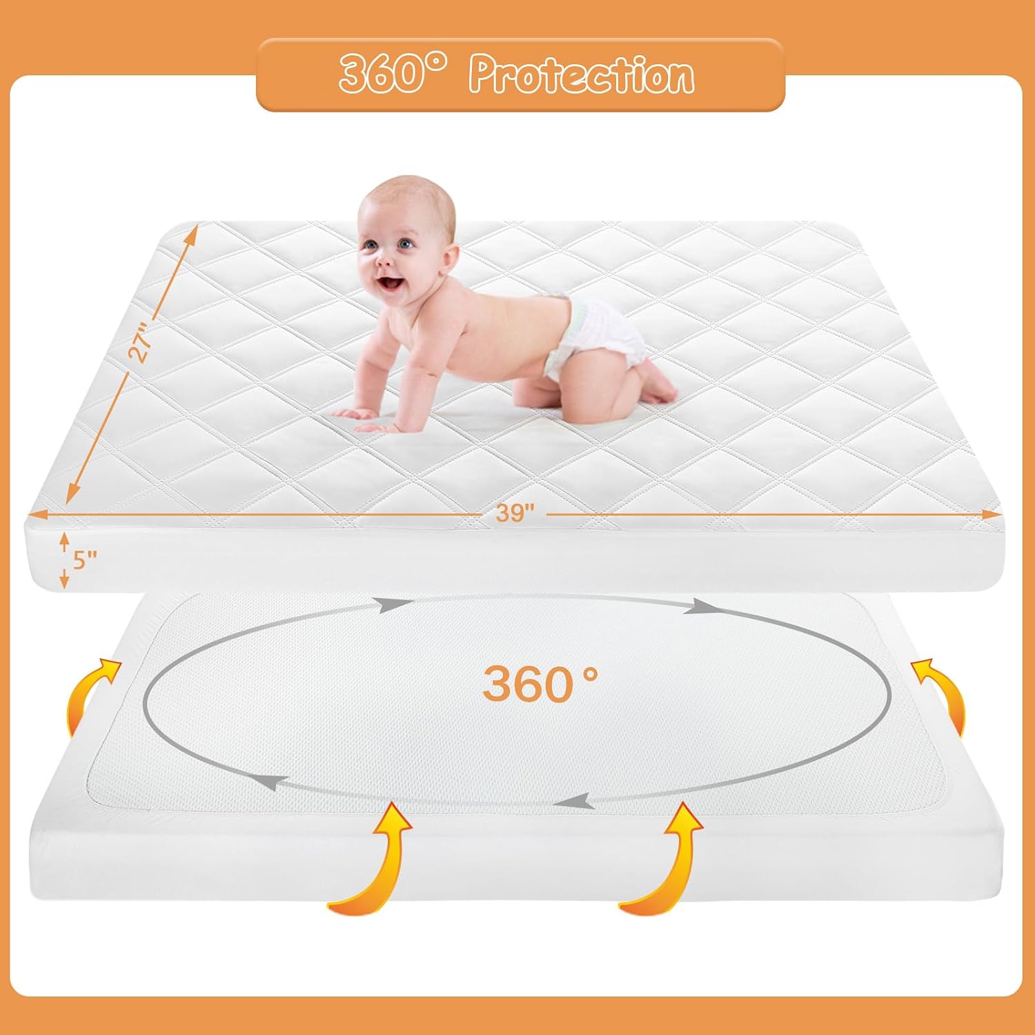 Detalle 2 de Yoofoss Pack and Play Mattress Protector Sheets, 39 x 27 Inch