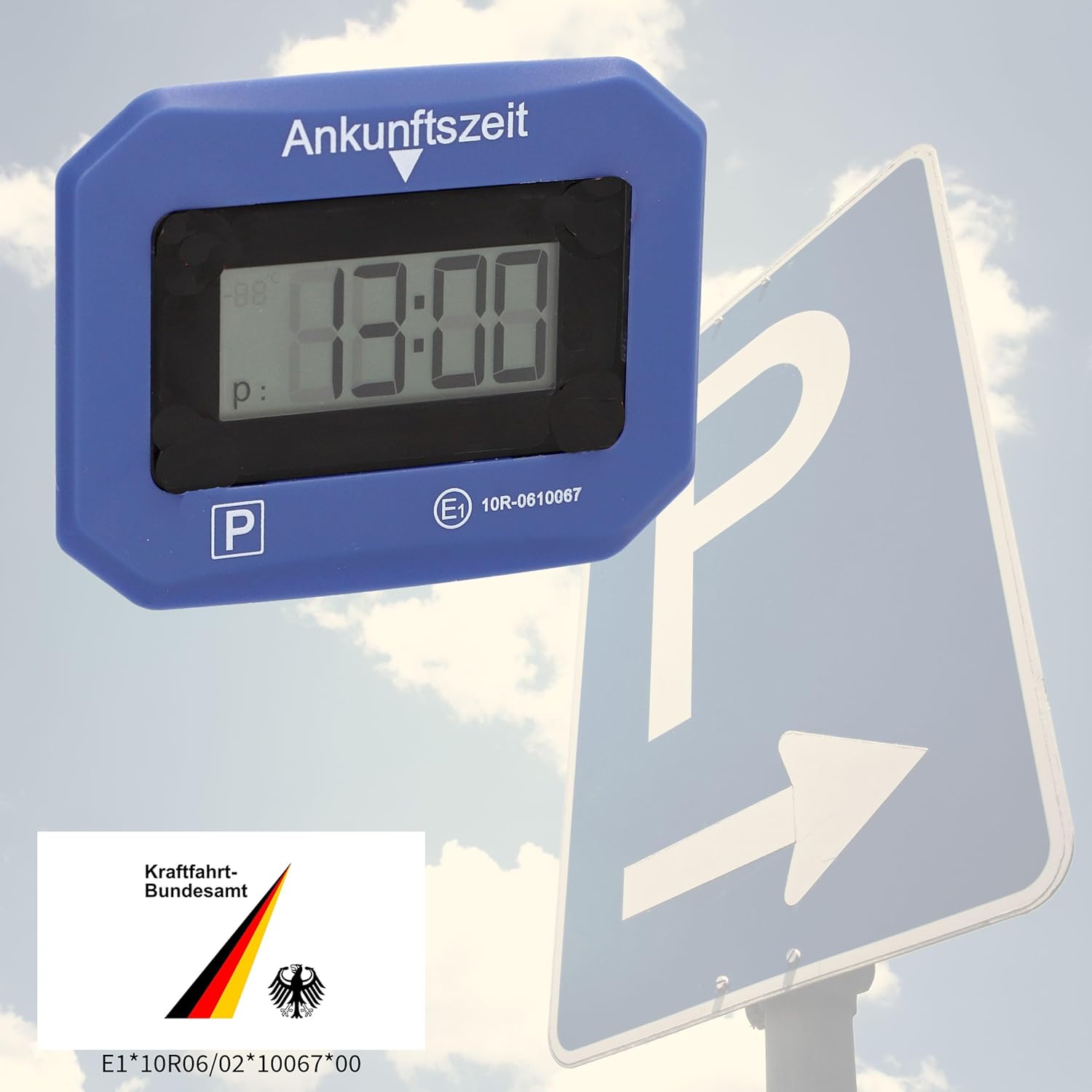 Thumbnail 3 de cartrend Digitale Parkuhr fürs Auto – elektronische Parkscheibe mit KBA-Zulassung und automatischer Ankunftszeit