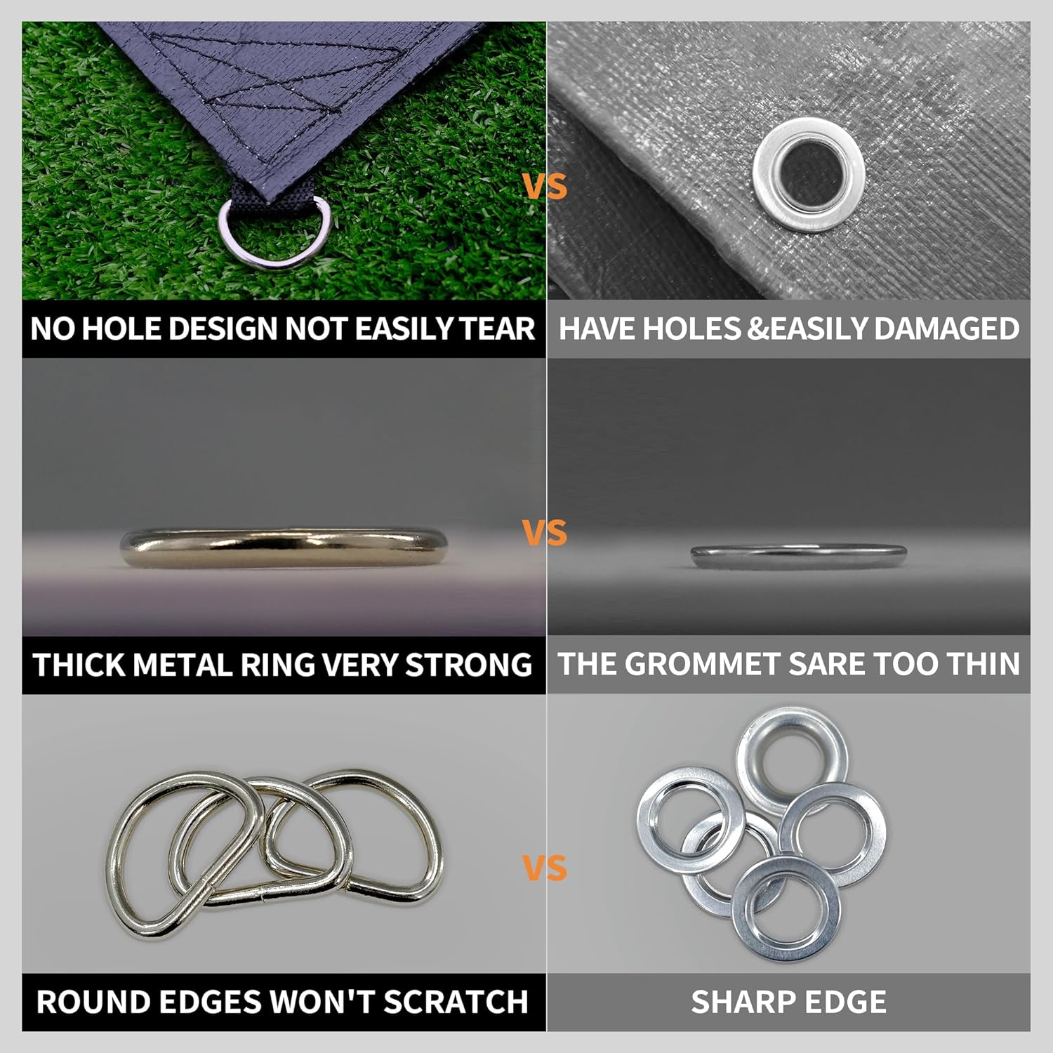 Thumbnail 4 de TARPAL Tarp 10x12 Feet: Heavy Duty 14mil D-Ring Waterproof Tarp with Triangular Reinforced Edges