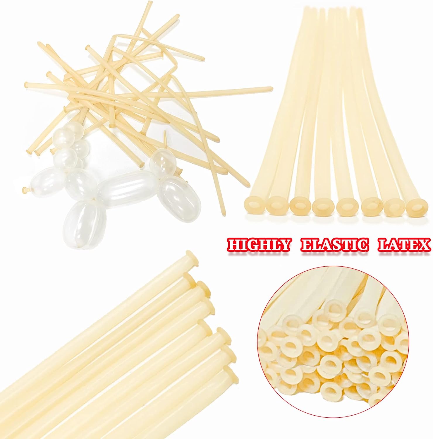 Detalle de 260 Balloons Clear Long Balloons 100 Pack – DIY Animal Twist Latex Balloons