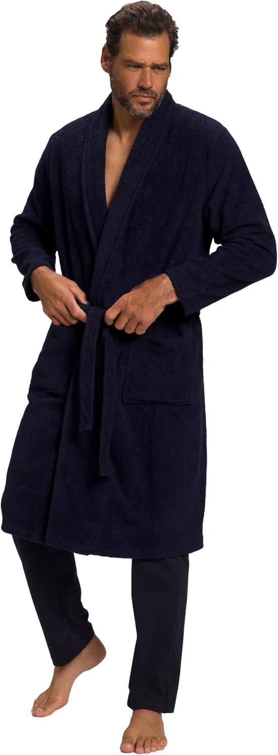 Detalle de JP 1880 Peignoir pour hommes grandes tailles L-8XL en tissu éponge, col châle — Collection Homewear