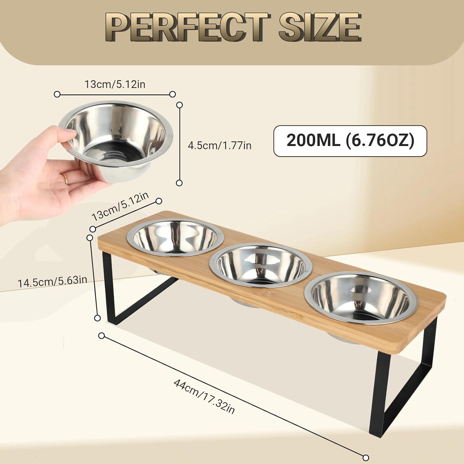 Detalle 2 de Raised Cat Food Bowl Set 3pcs 15° tilted bowls