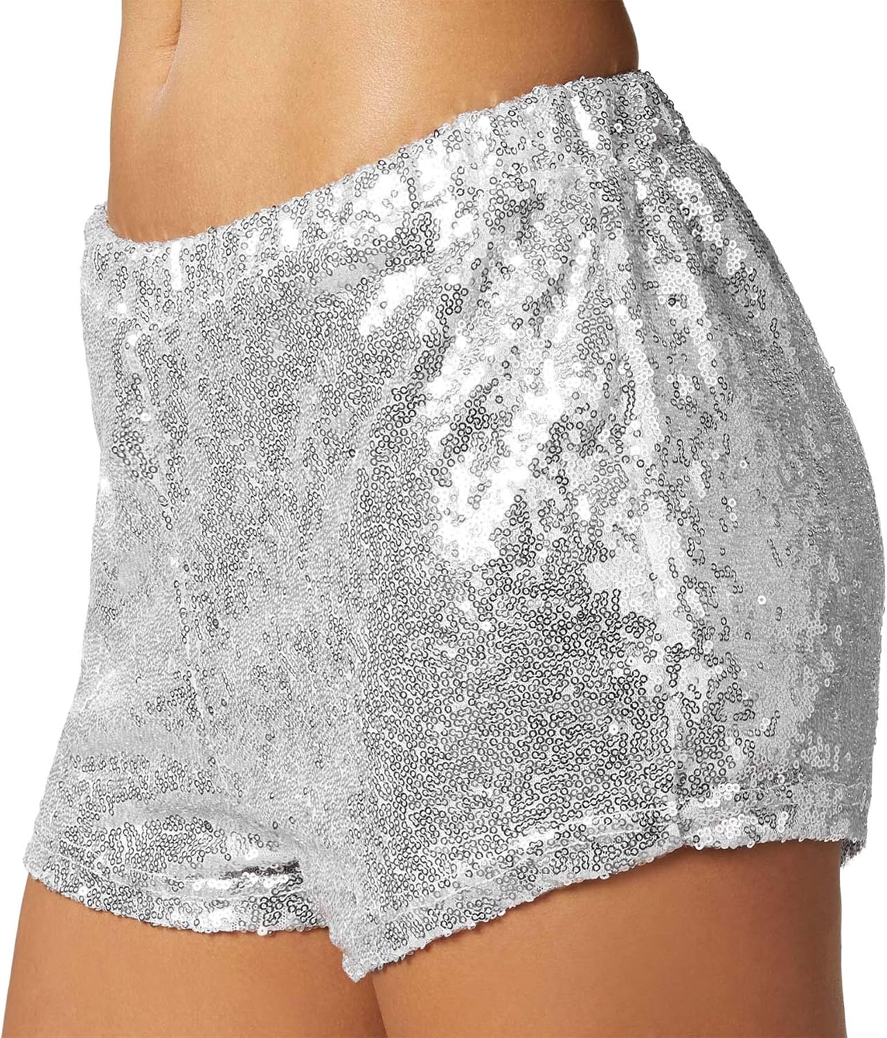 Thumbnail 2 de dressforfun 900996 paljettshorts i mörkrött med resårmidja