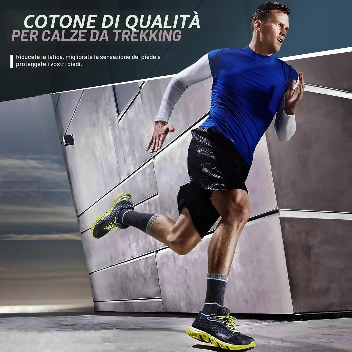Thumbnail 6 de inaWarm Calzini sportivi da uomo 5 paia, taglie 37-50, cotone traspirante e supporto arco
