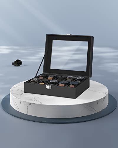 Thumbnail 6 de SONGMICS Watch Box with 10 Slots, Glass Lid, Metal Clasp