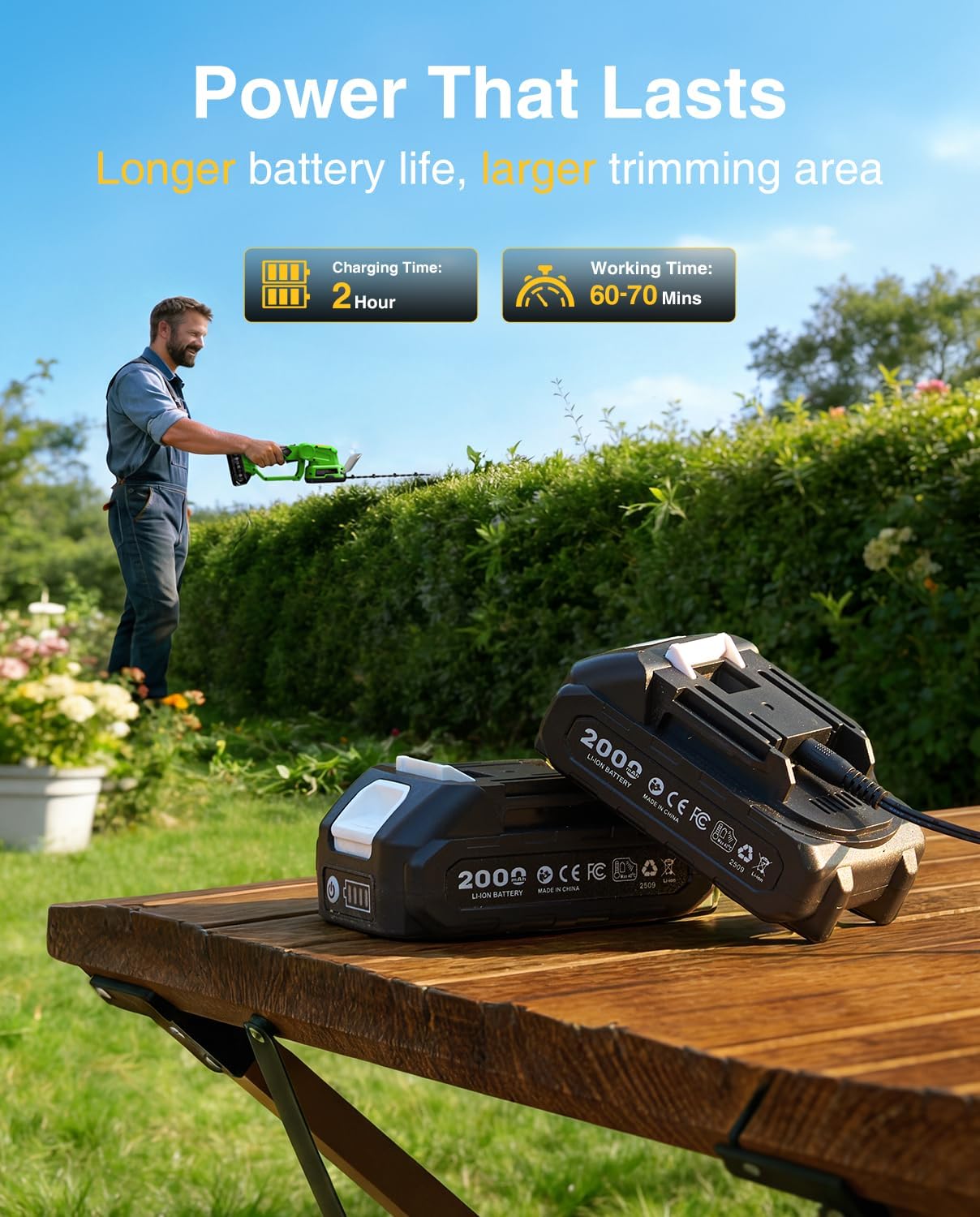 Detalle 2 de TaskStar Cordless Hedge Trimmer, 20V