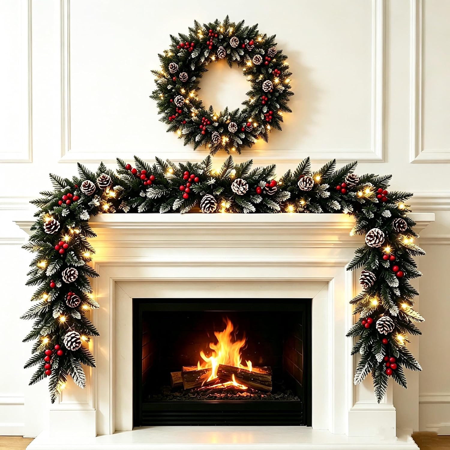 Detalle 2 de YOLOK YN-002 9 ft Artificial Christmas Garland with 50 LED Lights