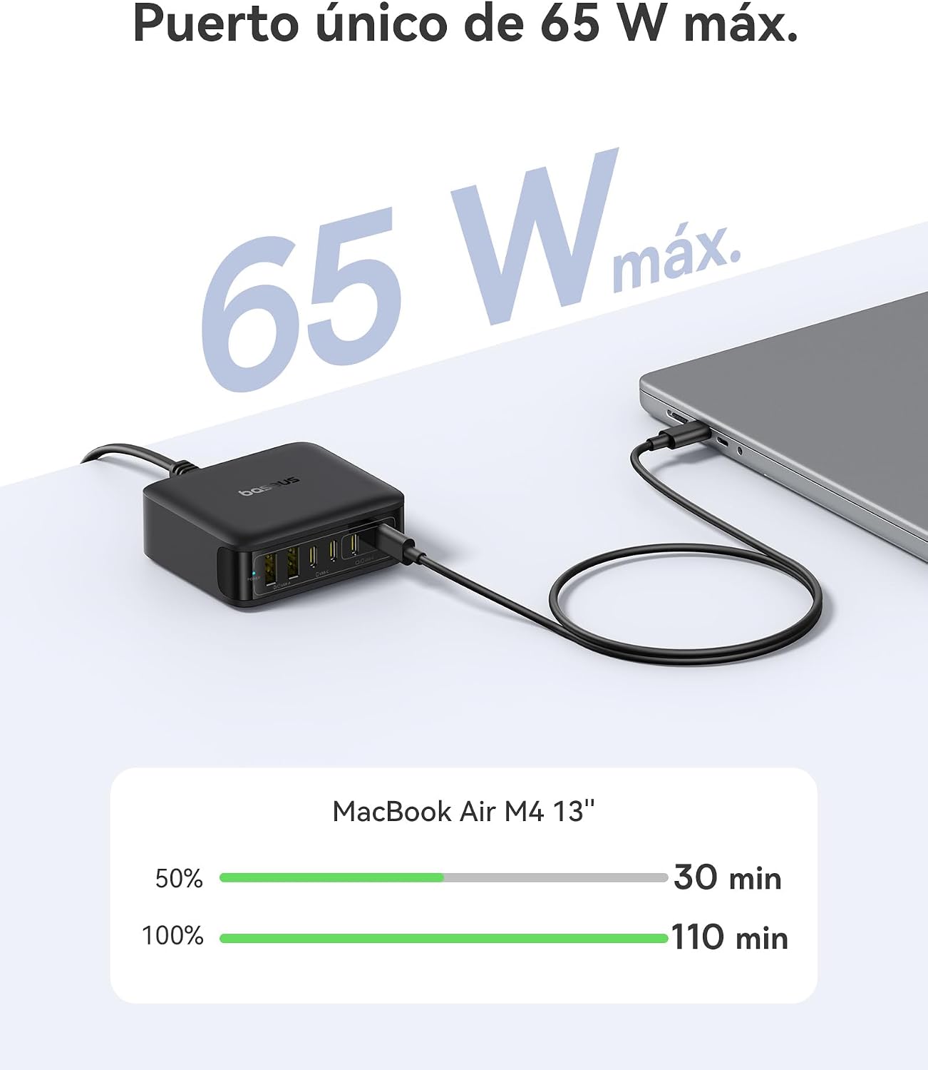 Thumbnail 2 de Baseus Cargador USB C 120W estación 6 puertos