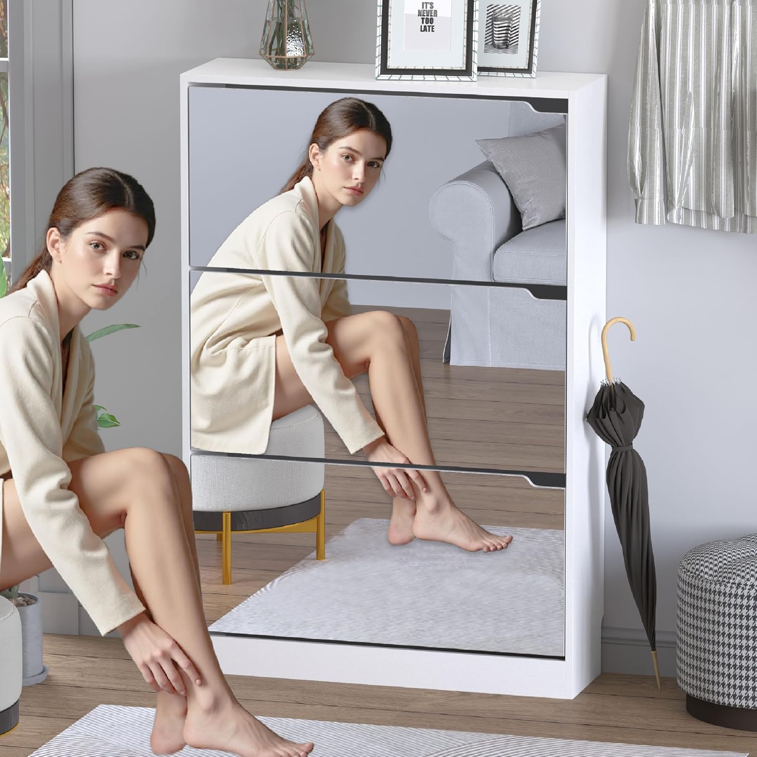 Detalle de BORNOON Shoe Cabinet for 18–24 Pairs