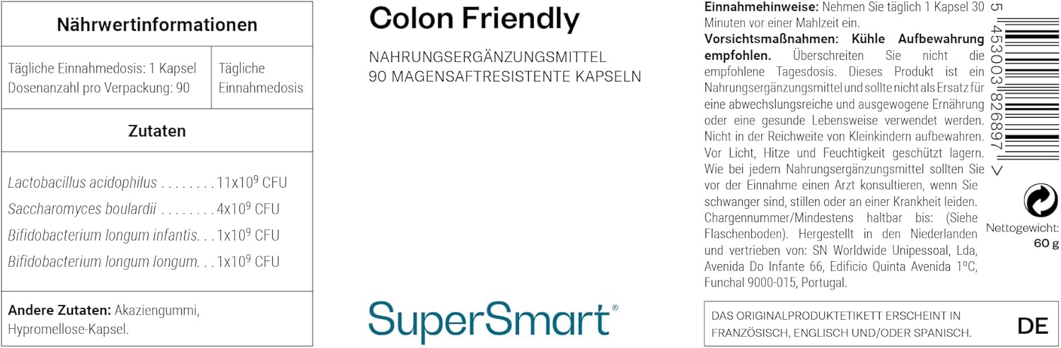 Thumbnail 2 de SUPERSMART Colon Friendly (ibSium) mit Saccharomyces cerevisiae CNCM I-3856 – vegan & glutenfrei