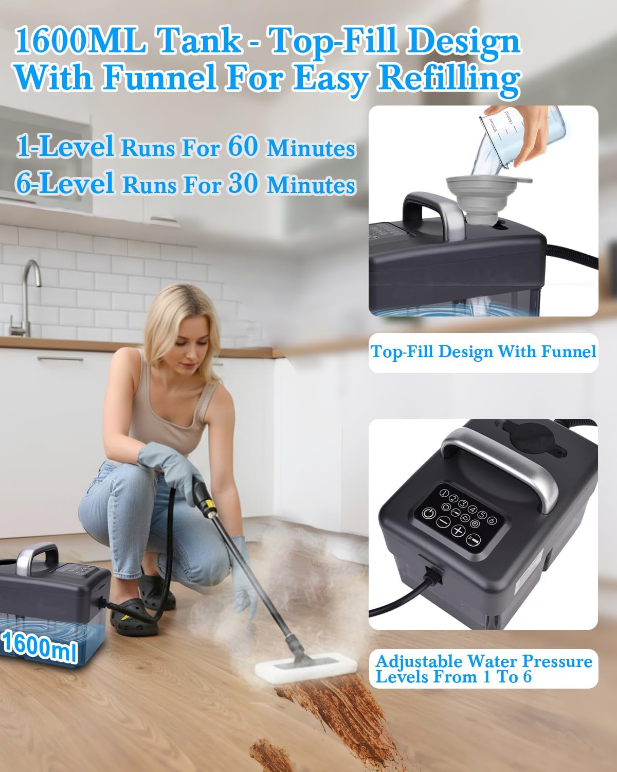 Detalle 2 de Mecmic Steam Cleaner Home 1600ML