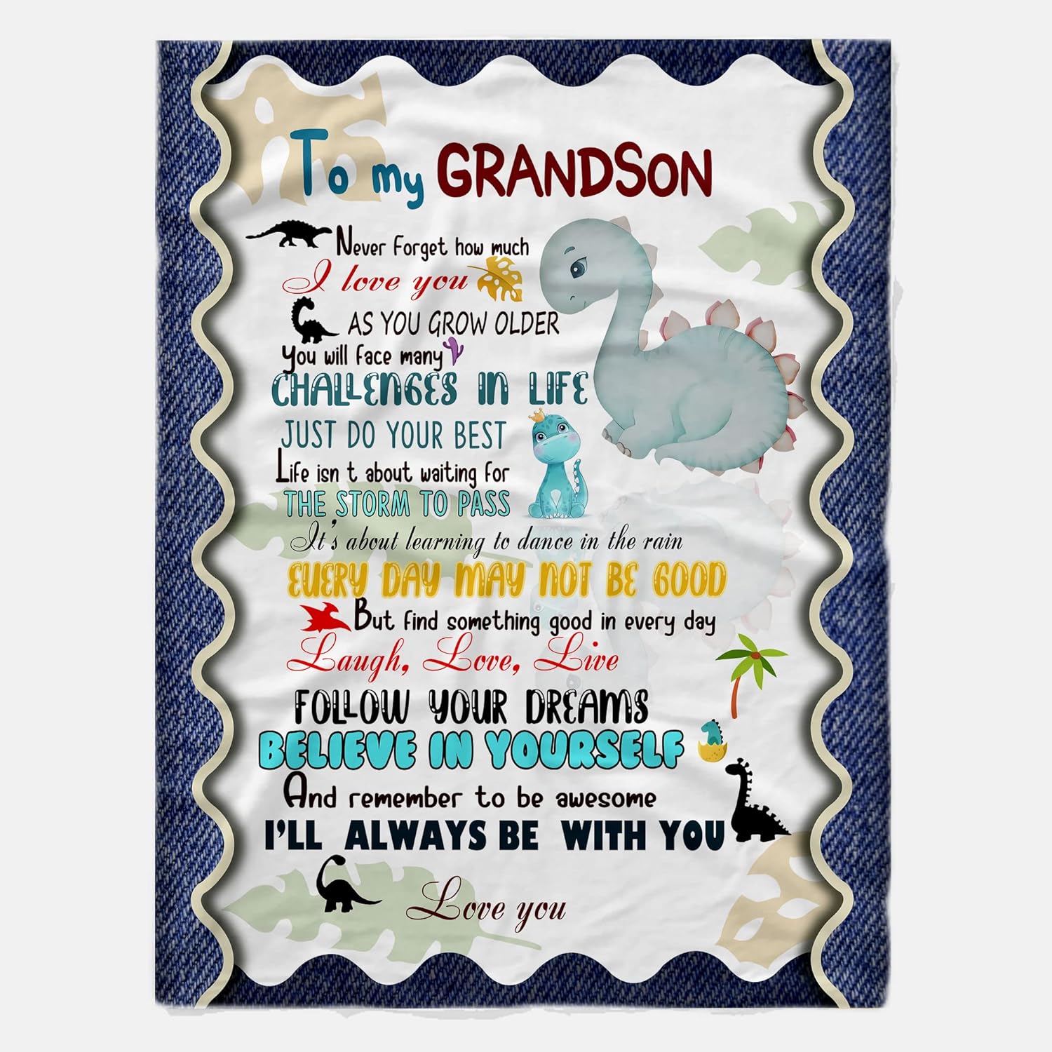 Thumbnail 6 de YunTu Dinosaur Throw Blanket for My Grandson (50'' x 60'')