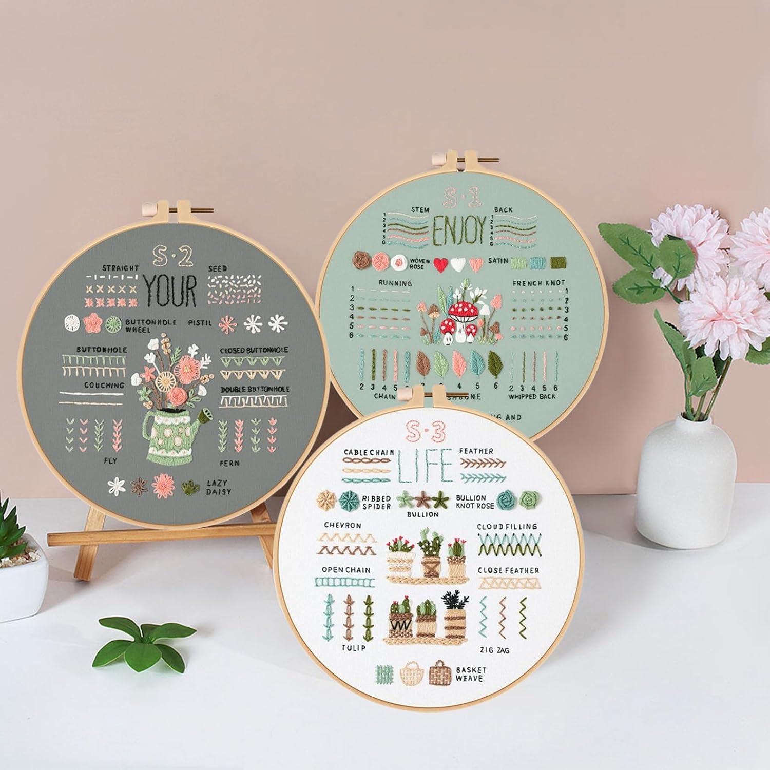 Thumbnail 3 de 3 Sets Embroidery Stitch Practice Kit for Beginners – Absolute Starter Kit for All Ages