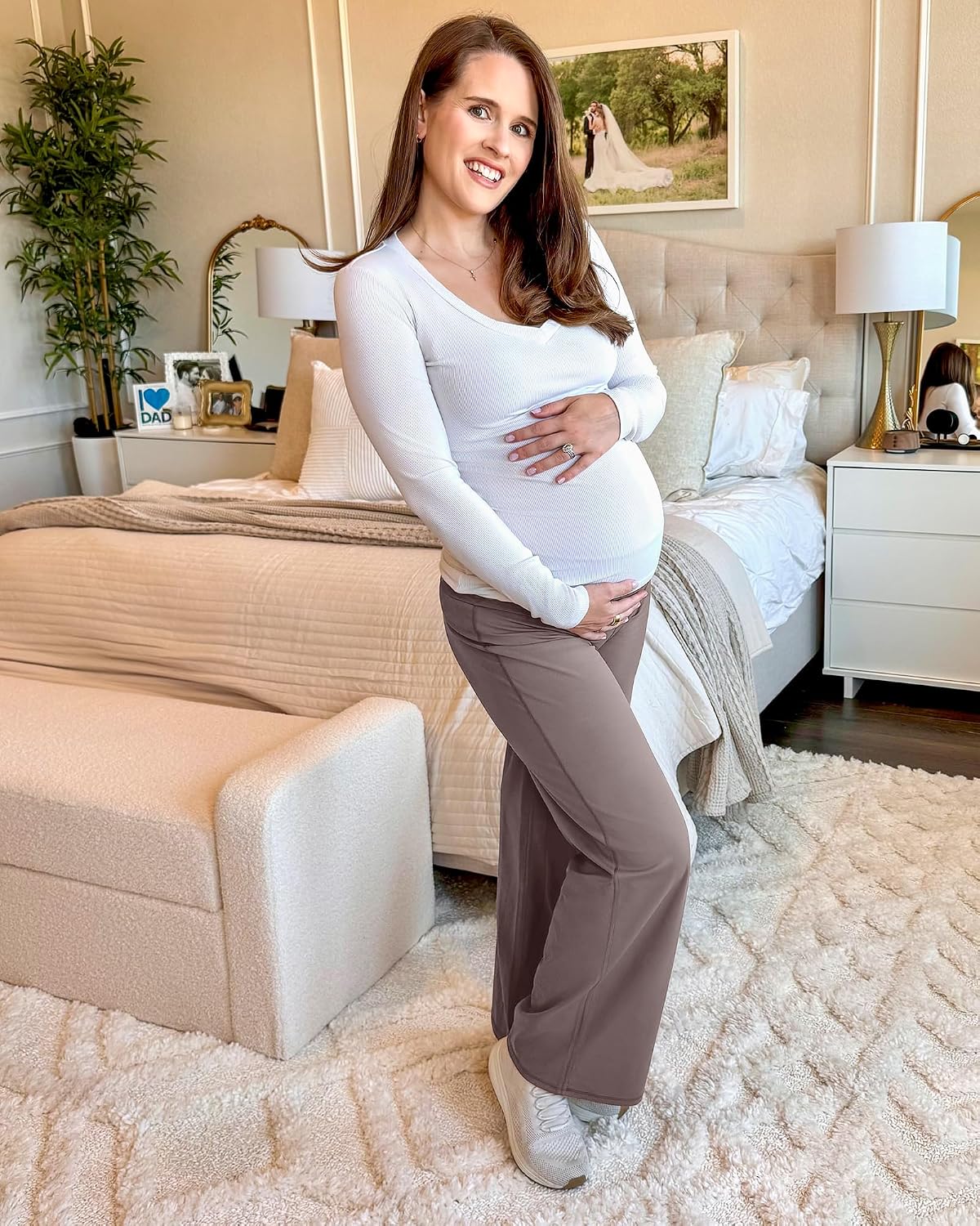 Detalle de G4Free Maternity Yoga Pants in a Lycra Blend