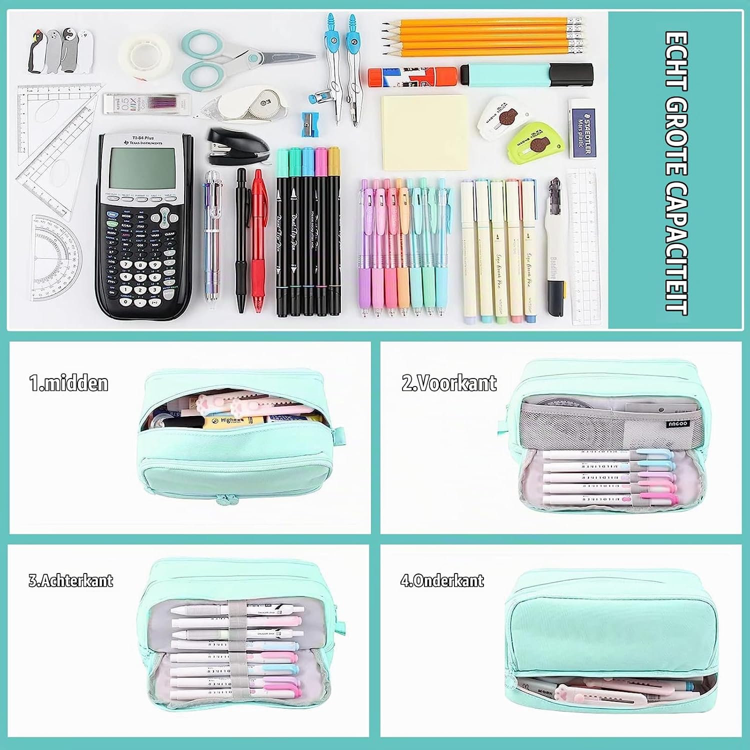 Thumbnail 3 de HuaMuDM 001 etui van nylon met 4 compartimenten en 13 vakken