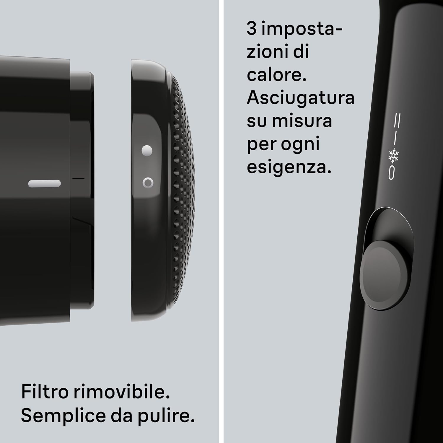 Detalle de Braun HD1.5 BRHD150E asciugacapelli compatto e leggero da 1800W con concentratore