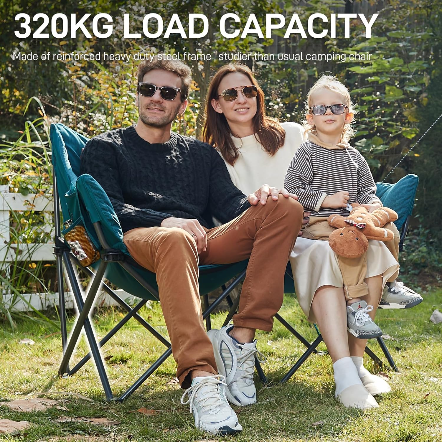 Thumbnail 4 de EVER ADVANCED Camping Chair Double for Adults with 6cm padding – 2 Seater Folding Sofa for Outdoor use
