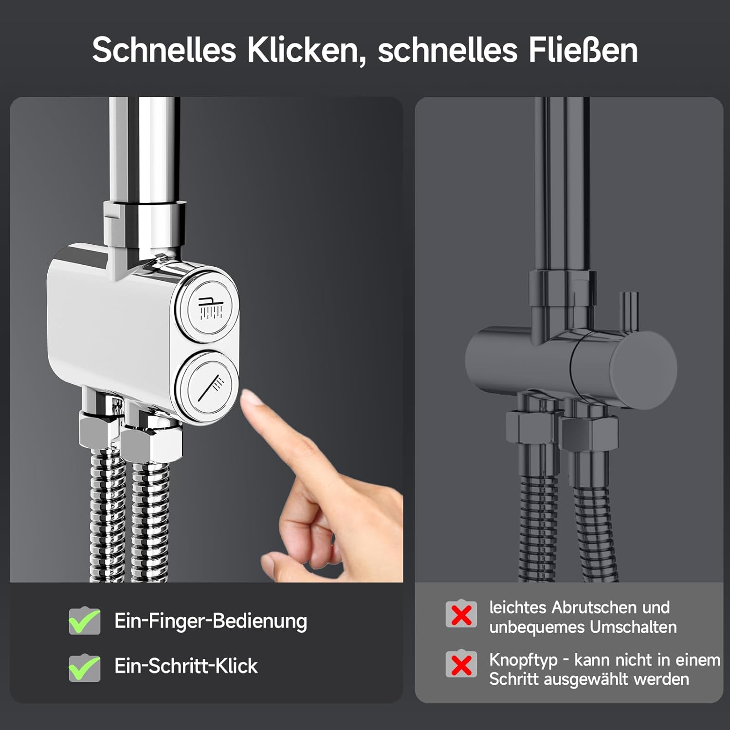 Thumbnail 1 de Rainsworth Regendusche Chrome – Regenduschekopf 25 × 25 cm, 3 Strahlarten, Duschsystem ohne Armatur