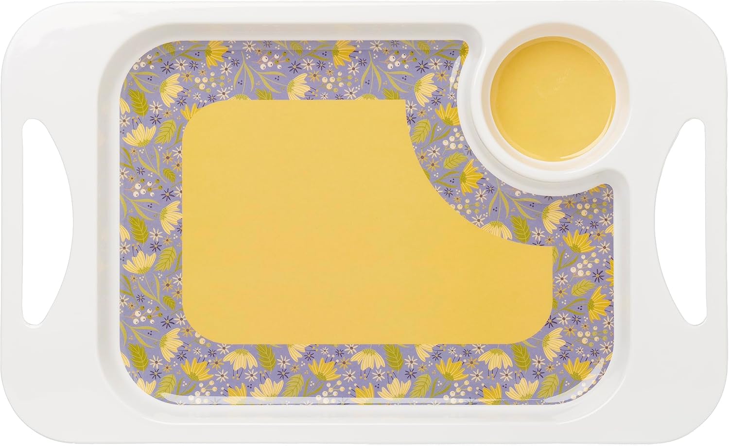 Lightweight melamine snack tray 33.8cm