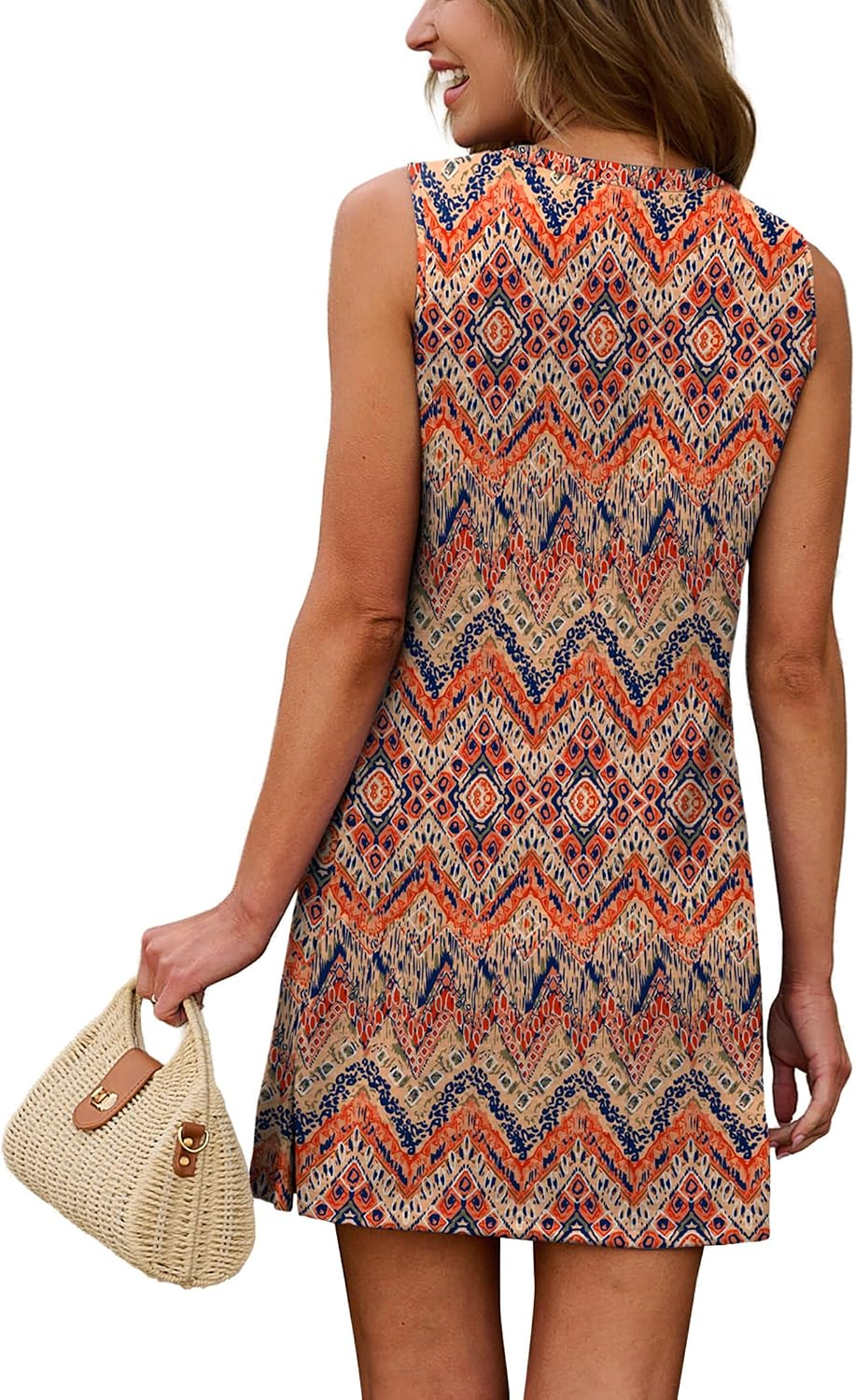 Detalle de WIHOLL Casual Dresses for Women Crewneck Sleeveless Tank Dress