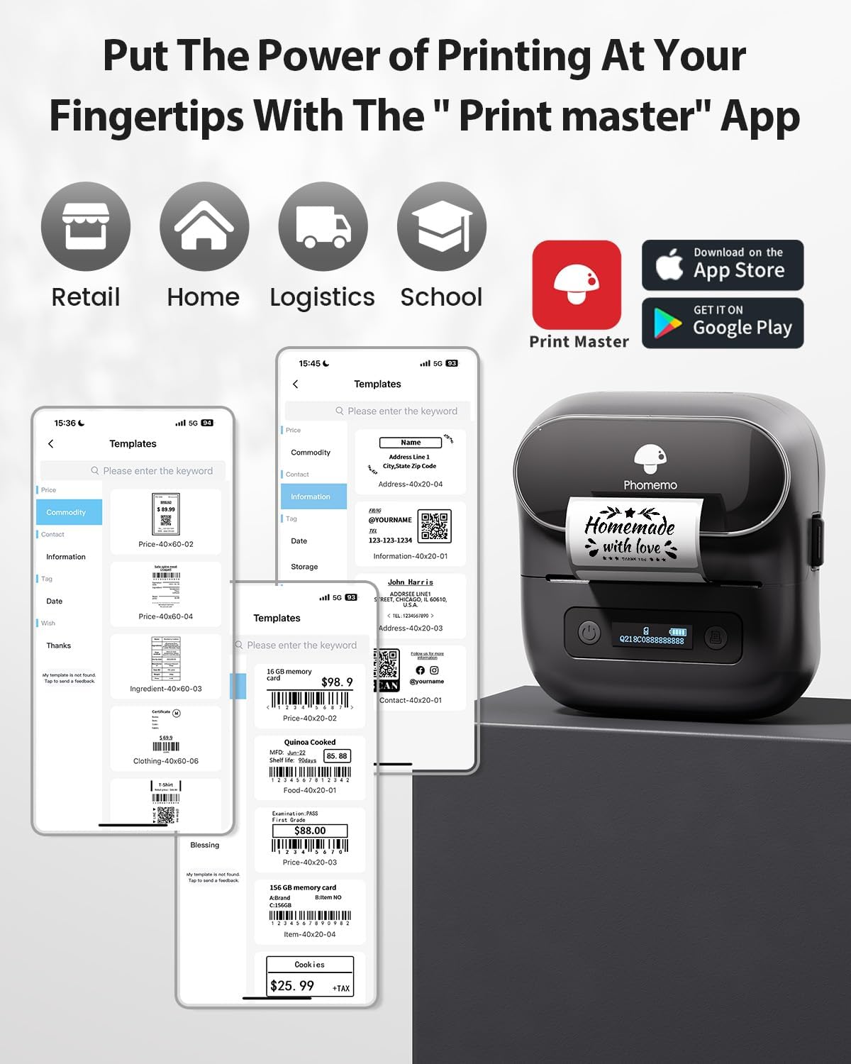 Thumbnail 4 de Phomemo M220 2200mAh Thermal Label Printer 📇