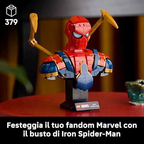 Detalle 2 de LEGO Marvel Busto di Iron Spider-Man 76326 – Esposizione per Adulti