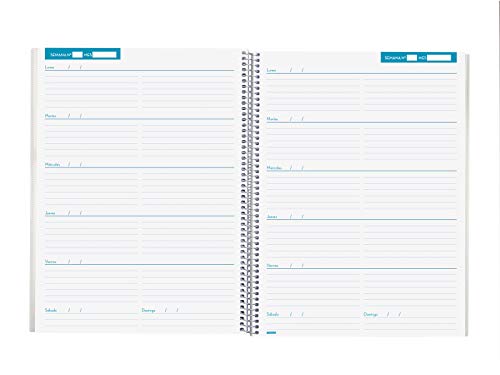 Detalle de Finocam Cuaderno del Docente – Semana Página sin fechar, 24 hojas de evaluaciones y portada personalizable (230 x 310 mm)