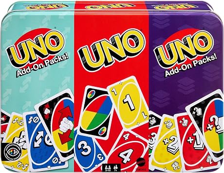 Detalle de Mattel Games UNO Colección con Expansiones y Caja metálica 🃏
