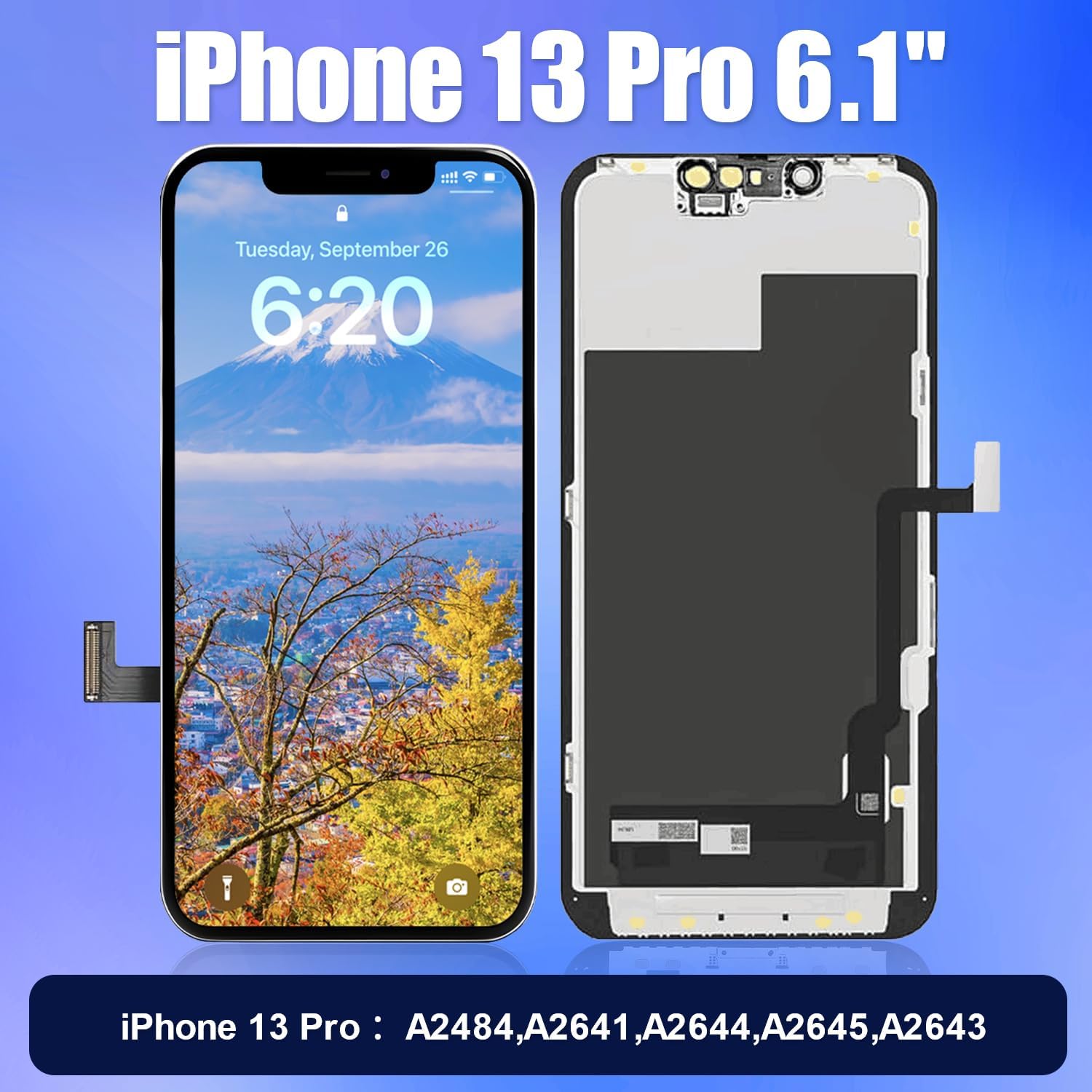 Thumbnail 1 de Brinonac iPhone 13 Pro Screen Replacement (6.1" COF LCD & Touch) Kit with Tools & Tempered Glass