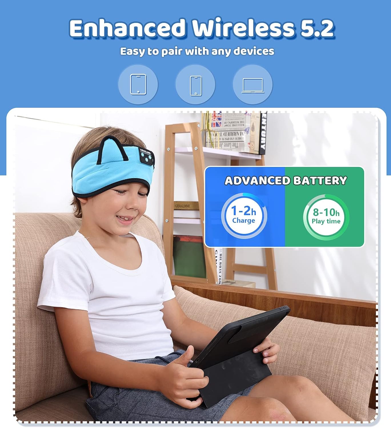 Detalle de KIDSBAND Kids Headband Headphones Bluetooth 5.2