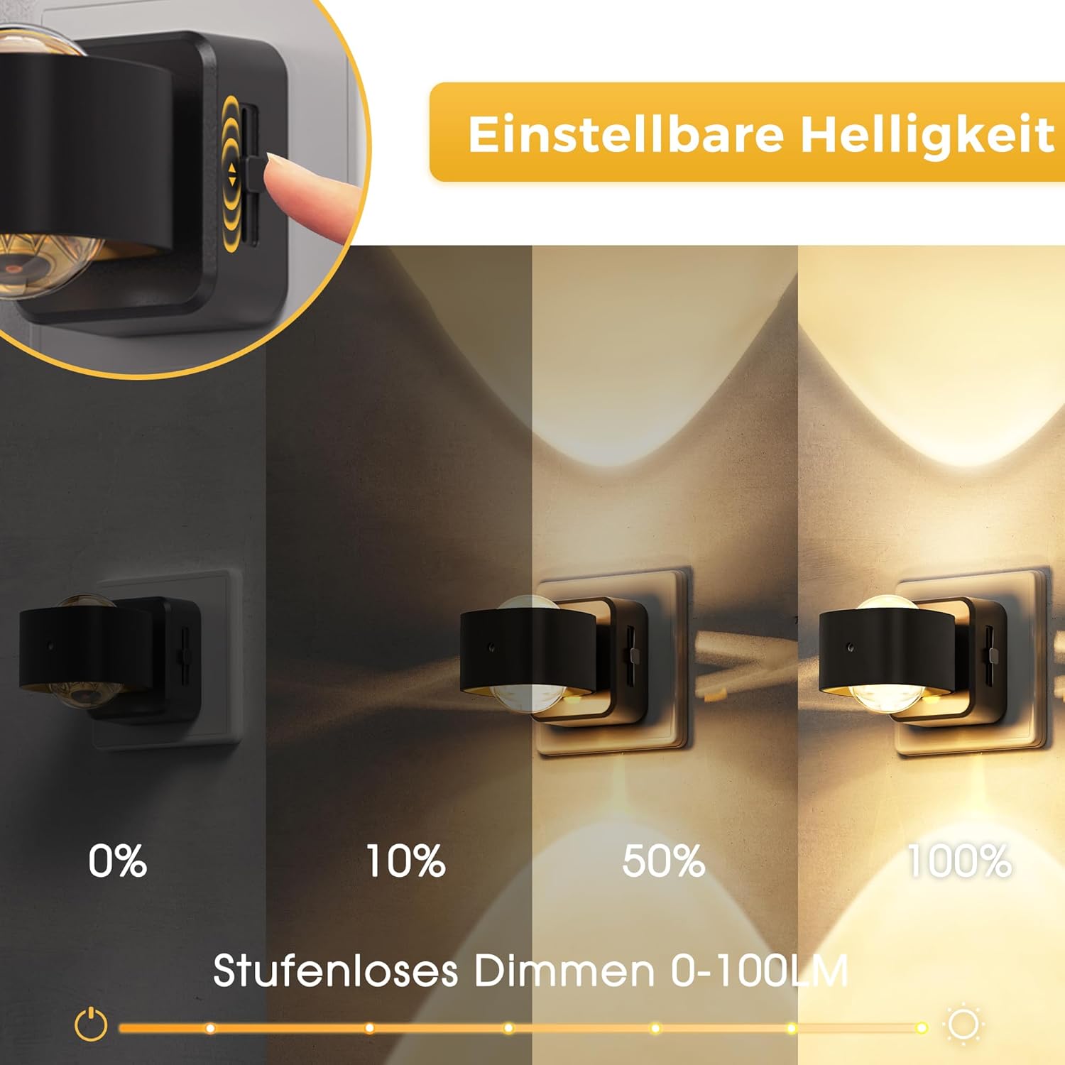 Thumbnail 3 de LOHAS-LED Nachtlicht-Steckdose mit Dämmerungssensor, 180° drehbarem Stecker, 3000 K warmweiß
