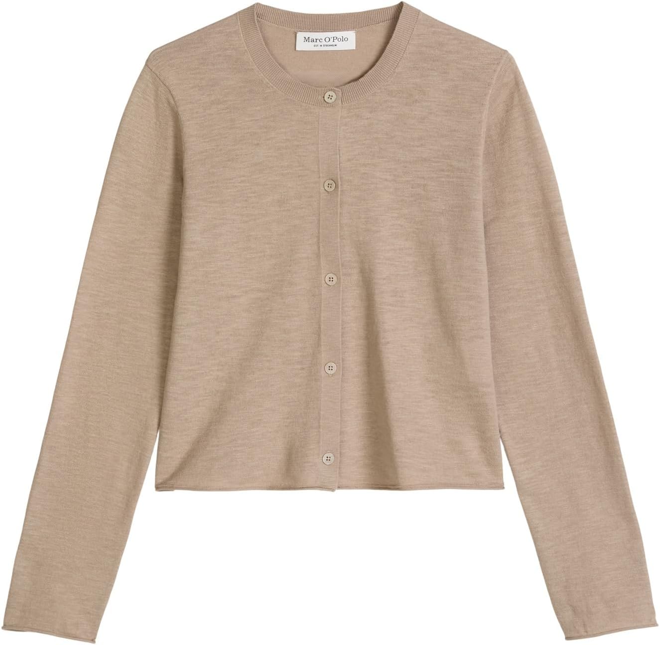 Detalle de Marc O'Polo Slub-Cardigan Regular aus Organic Cotton-Leinen-Mix