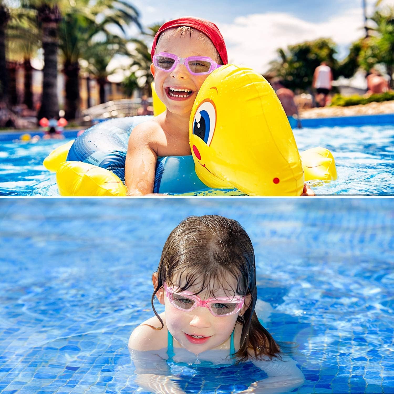 Detalle de COOLOO Schwimmbrille Kinder – 2er-Set mit Anti-Fog, Auslaufschutz und UV-Schutz